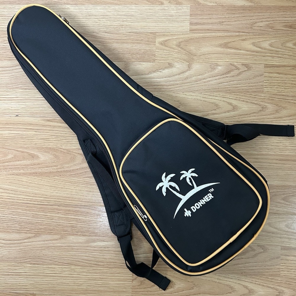 Donner Ukulele Gig Bag Padded Case Soprano 25" Adjustable Backpack Straps Black
